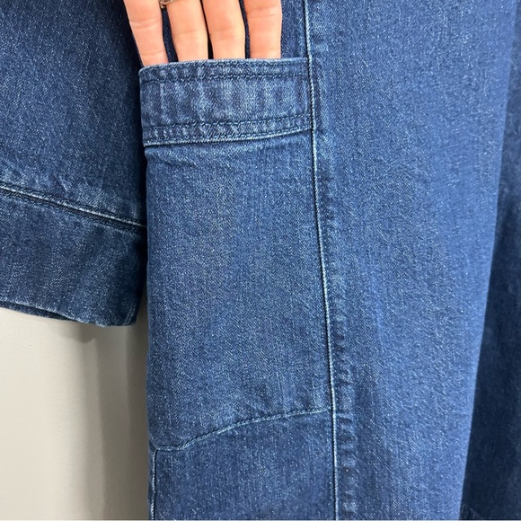 LOFT Denim Pocket Shift Dress Women’s Size XL Boho Western Rodeo Festival Cotton - Picture 6 of 11